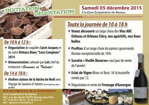 Invitation dégustation St Jacques 2015